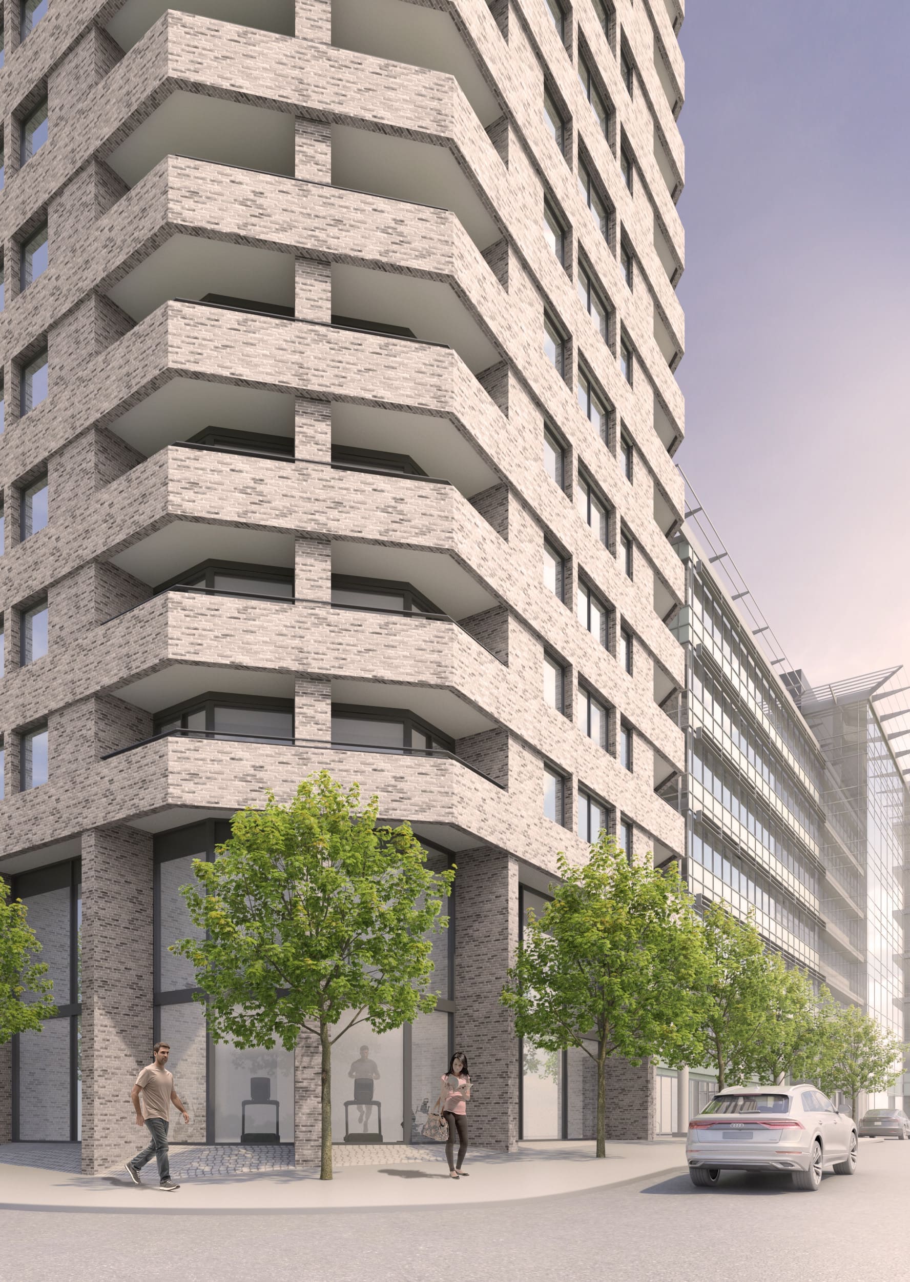 Applicant illustration of the proposed 14-storey building at Albert Street and Windsor Road.